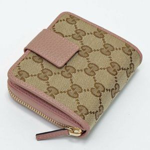 Gucci Original GG Canvas French Wallet in Pink
